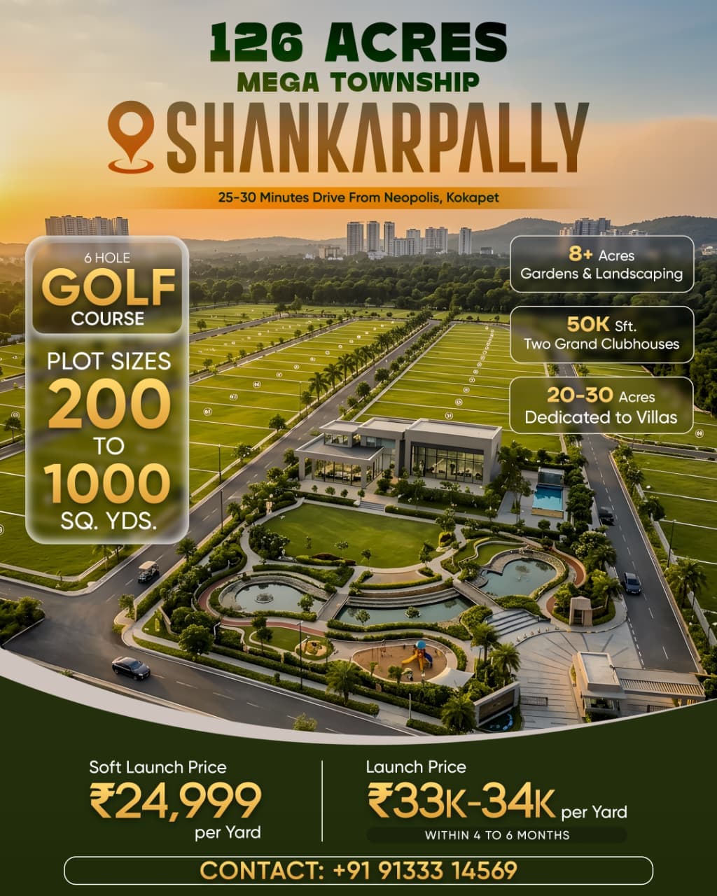 Exclusive - Premium Villa Plots in 126+ Acres Mega Township at Shankarpally